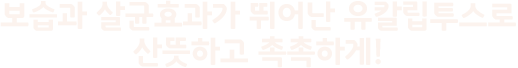 보습과 살균효과가 뛰어난 유칼립투스로 산뜻하고 촉촉하게!